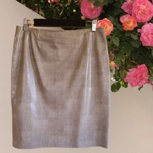 Elegant and‎ Sensuous Faux Leather Pencil Skirt with Subtle Snakeskin Pattern